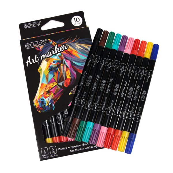 Markery Artystyczne Art. Marker 10 szt. – Dwustronne Brush + Fine