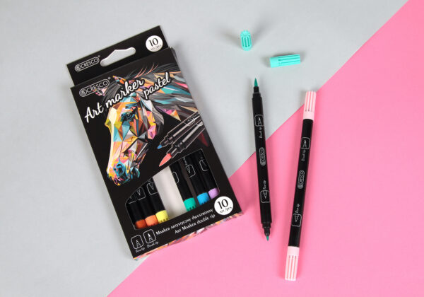 Markery Artystyczne Art. Marker PASTELOWE 10 szt. – Dwustronne Brush + Fine - obrazek 3