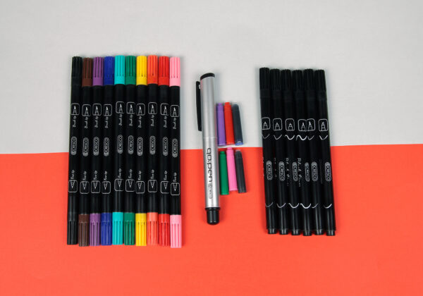 Zestaw kreatywny CRESCO 23 elementy – Brush Peny + Pióro wieczne Kaligrafia - obrazek 4