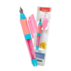 Pióro wieczne CRESCO First Pen + 6 naboi – do NAUKI pisania - Różowy