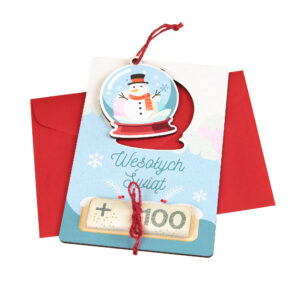 Kartki świąteczne z kieszonką na pieniądze i zawieszką na choinkę - KULA