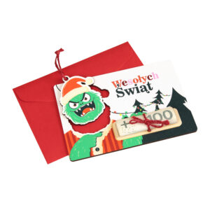 Kartki świąteczne z kieszonką na pieniądze i zawieszką na choinkę - GRINCH