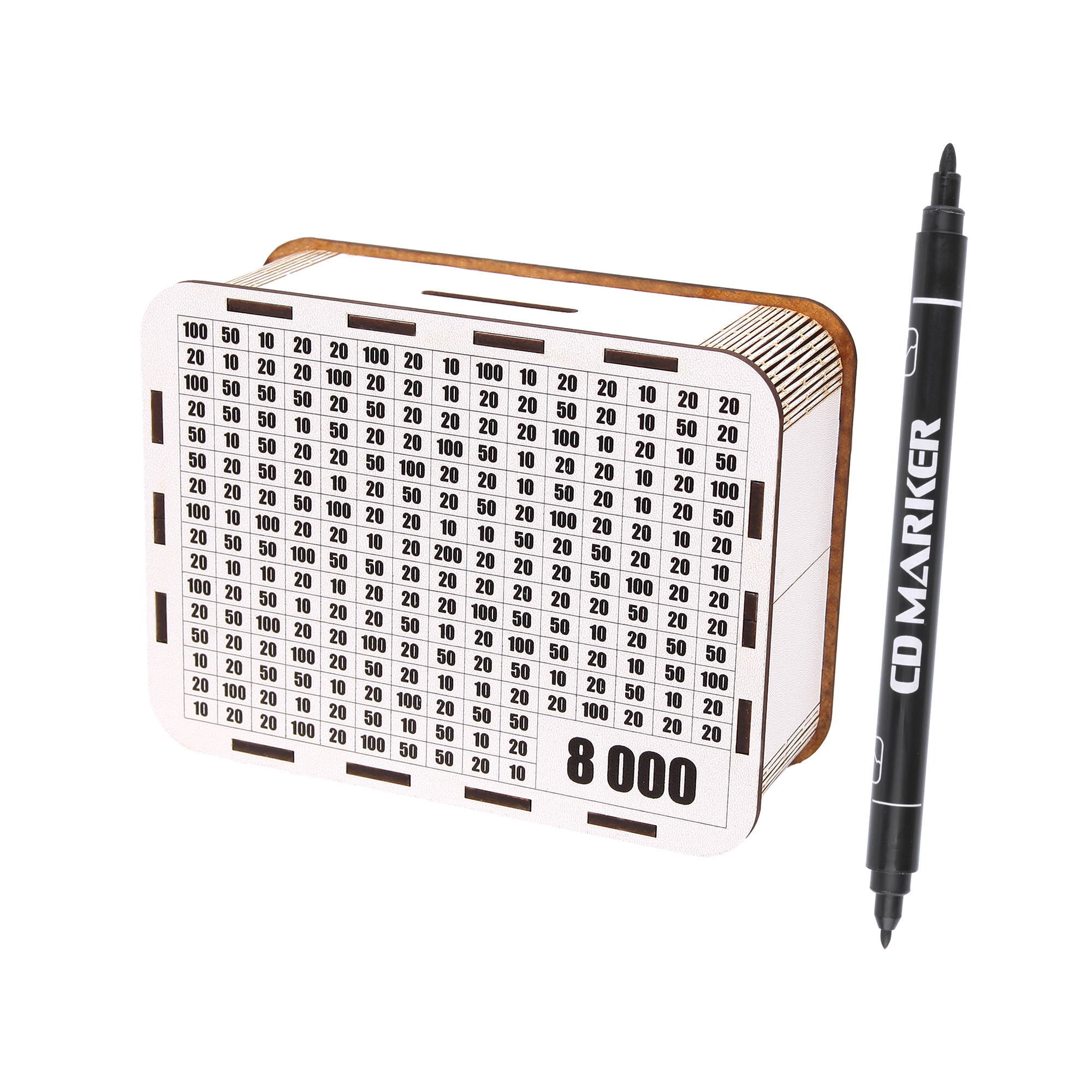 Skarbonka wykreślanka oszczędzanie cel 10 000 + MARKER - obrazek 2