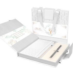 Pióro wieczne+ Notes IDEAL w etui Premium – srebrny