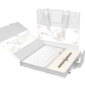 Długopis+ Notes IDEAL w etui Premium – srebrny