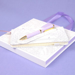 Długopis+ Notes + etui PREMIUM - fiolet