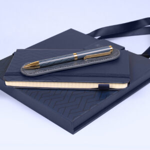 Długopis+ Notes + etui PREMIUM - granatowy