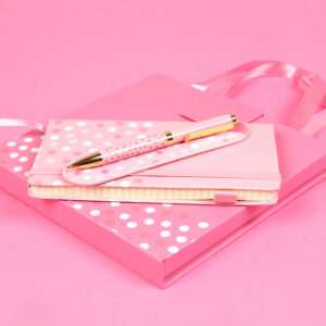 Długopis+ Notes + etui PREMIUM - różowy