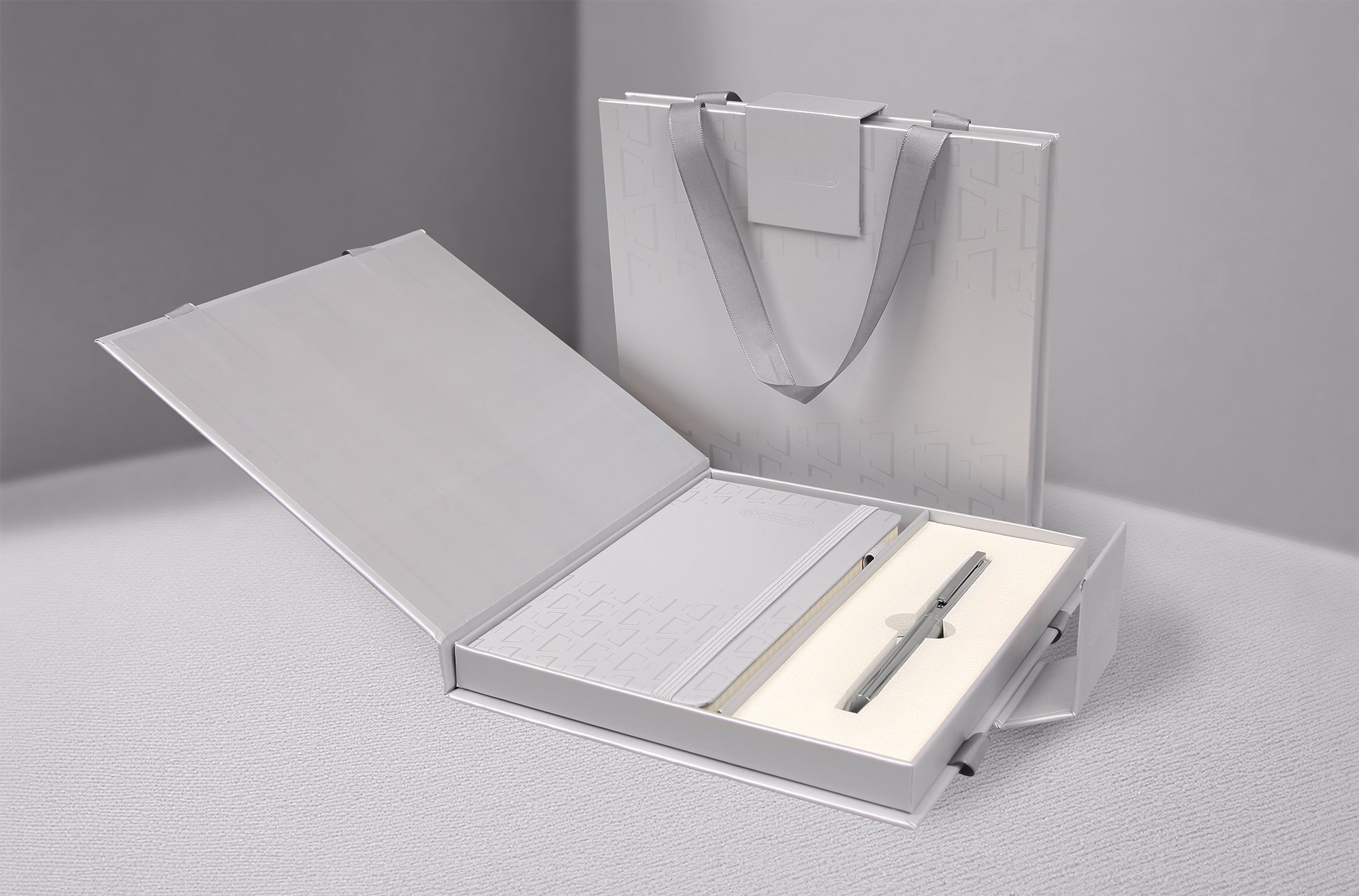 Długopis+ Notes IDEAL w etui Premium – srebrny - obrazek 3